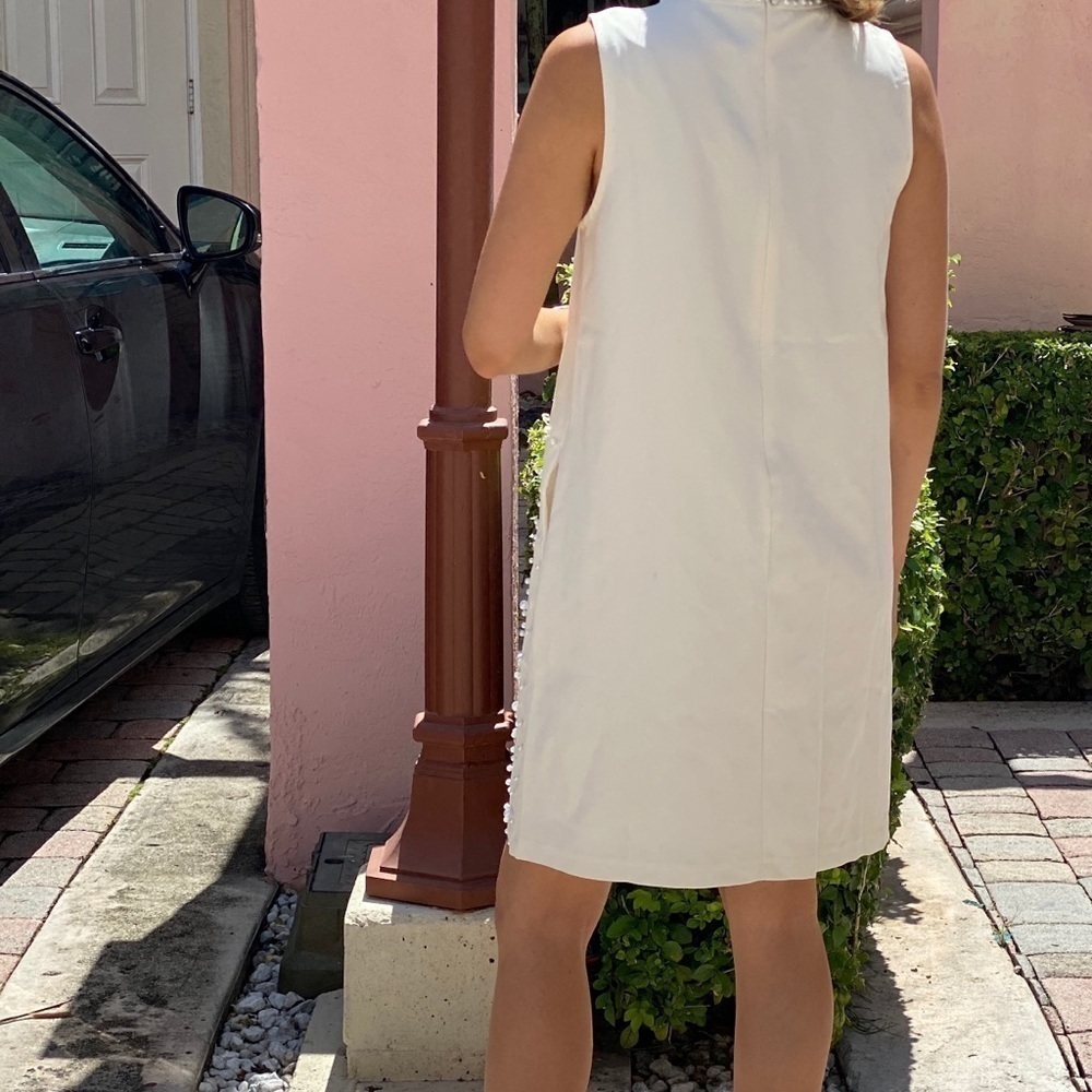 The Moon Pearl & Rhinestone Shift Dress w Pockets - Picture 4 of 5